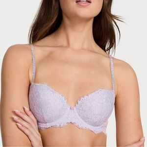 Victoria secret Twinkle Strap Lace ClassicCoverageDemi Bra Feather Lilac purple